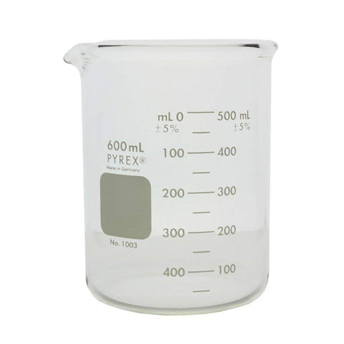 PYREX Heavy Duty Griffin 1003 600mL Beaker Double Scale Graduated; Each...